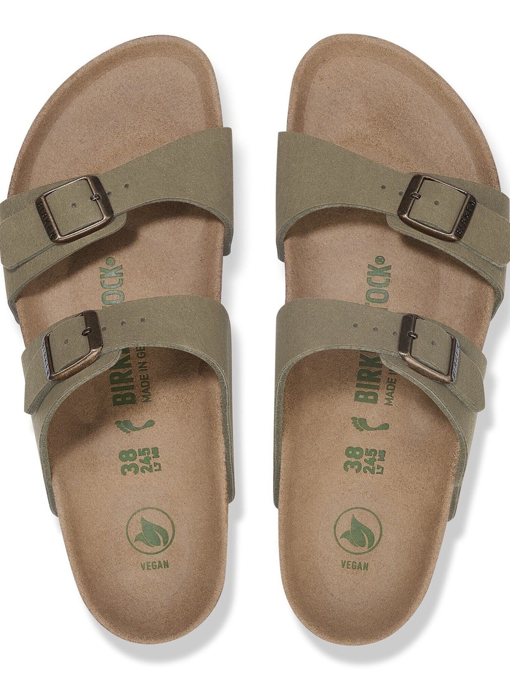 Birkenstock Sydney Vegan Sandals in Olive - Picture 2 of 8